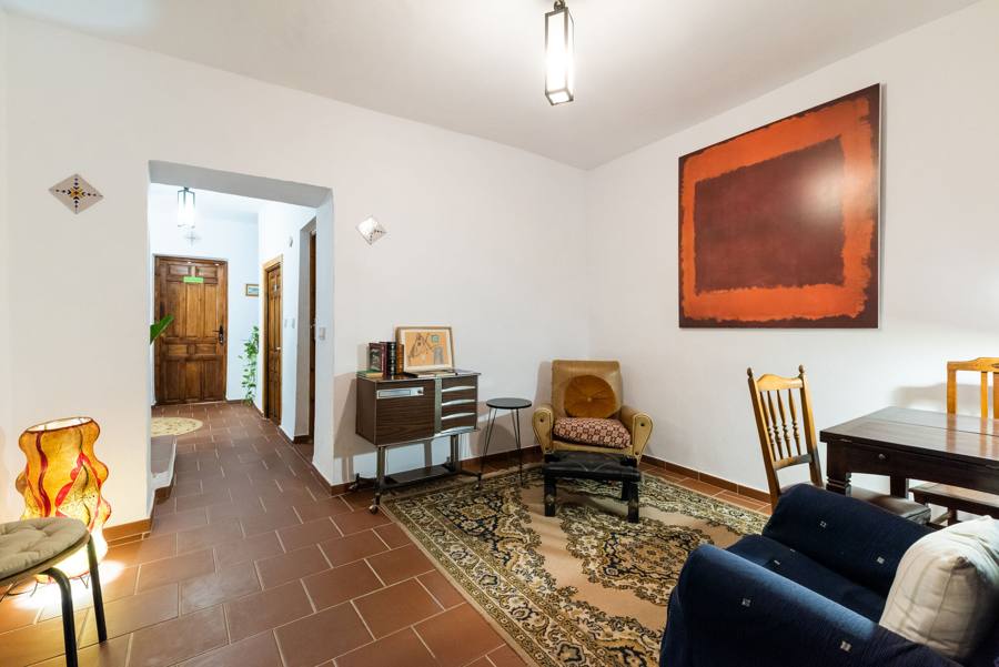 Entrance reading room with a large Rothko print